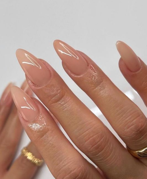 Hailey Bieber Classic Nude Nails